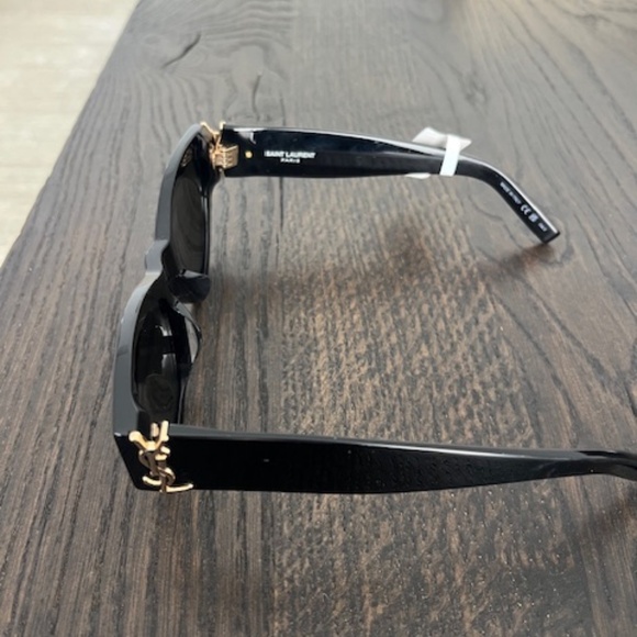 YSL Women's Cat Eye Sunglasses Black and Gold Monogram 53mm - Picture 11 of 12